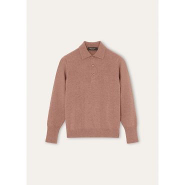 Loro Piana - Loro Polo Sweater Recycled Cash Gg 24, Red Sand Melange, Size: 4