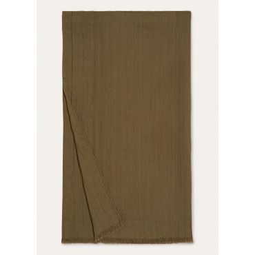 Loro Piana - Maxi Stola Cash Crest Jacquard, Woman, Fern Meadow, Size: NR