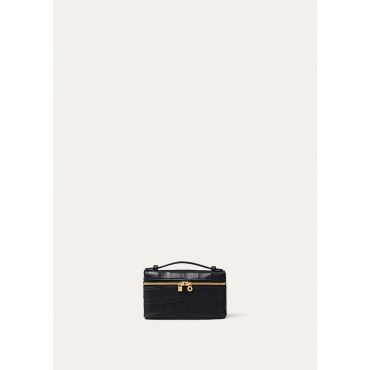 Loro Piana - Extra Pocket Mini Pouch Glazed All., Woman, Black/Sun Gold, Size: NR