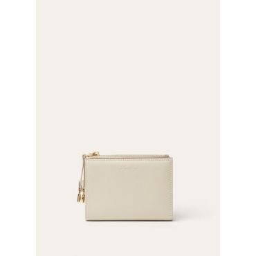 Loro Piana - Extra Bifold Zip Wallet Linen Calf, Woman, Light Travertine/Sun Gold, Size: NR