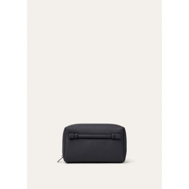 Loro Piana - Extra Travel Pouch Medium Tender Calf, Man, Black/Black Matt, Size: NR