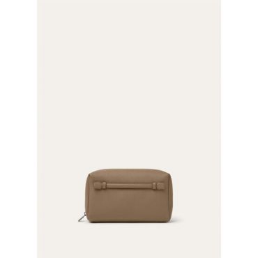 Loro Piana - Extra Travel Pouch Medium Tender Calf, Man, Warm Mastic/Onyx, Size: NR