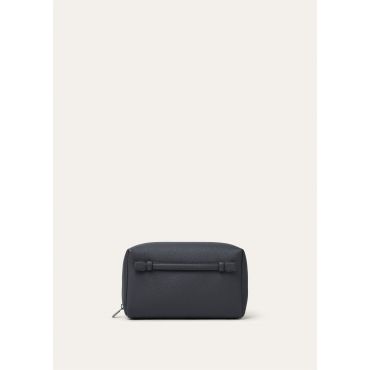 Loro Piana - Extra Travel Pouch Medium Tender Calf, Man, Blue Navy/Onyx, Size: NR
