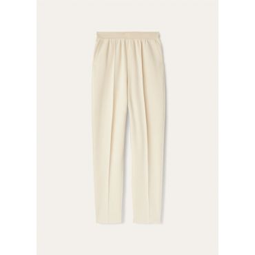Loro Piana - Siena Trousers Silk Cotton Gg 14, Woman, Rice Milk, Size: 42