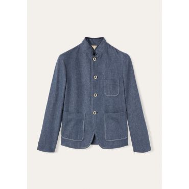 Loro Piana - Spagna Mini Sb Jacket Denim Flower, Woman, Surge Blue, Size: 38