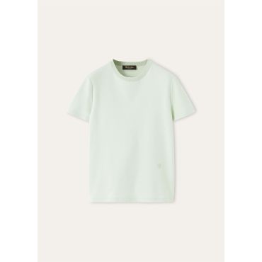Loro Piana - Neo My-t T-shirt Cotton, Woman, Iced Noise, Size: 36
