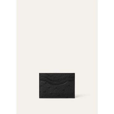 Loro Piana - Extra Cardholder Ostrich Saddle, Man, Black, Size: NR
