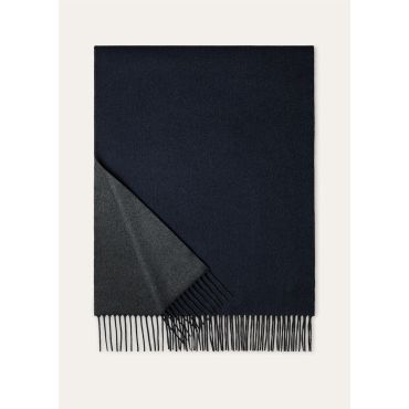 Loro Piana - Sciarpa Two Tone Baby Cash U., Man, Blue Navy/Grey Melange, Size: NR