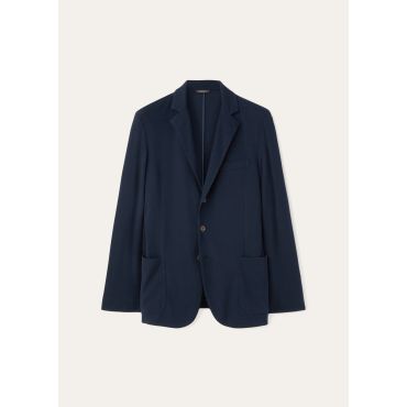 Loro Piana - Sweater Sb Jacket Jersey Pique Light, Man, Blue Navy, Size: 50