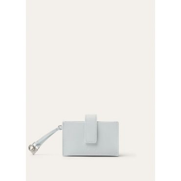 Loro Piana - Extra 5 Gusset Cardholder Linen Calf, Woman, Sky Breeze/Antique Silver, Size: NR