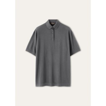 Loro Piana - Iconic Royal Lightness Ss Polo Wool Silk Gg 18, Woman, Mercury Melange, Size: 42
