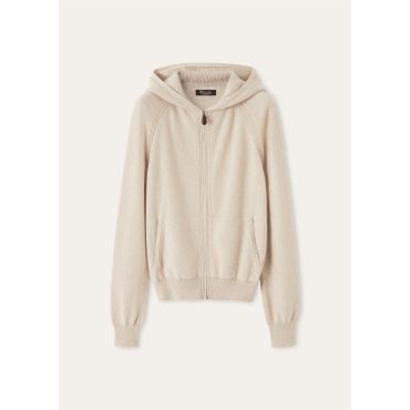Loro Piana - Merano Revamp Hooded Bomber Baby Cash Gg 14, Woman, Natural Melange, Size: 36