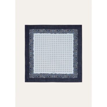 Loro Piana - Loro Piana Cornice Di Cardi Foulard 60 Wool, Man, Dream Blue/Navy Blue/Blue Quartz, Size: NR