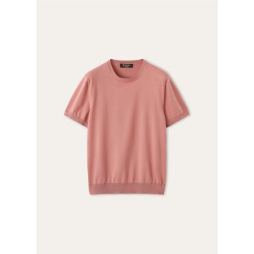 Loro Piana - Ice Wish Ss Crewneck Sweater Cotton Gg 18, Woman, Lilac Breeze, Size: 44