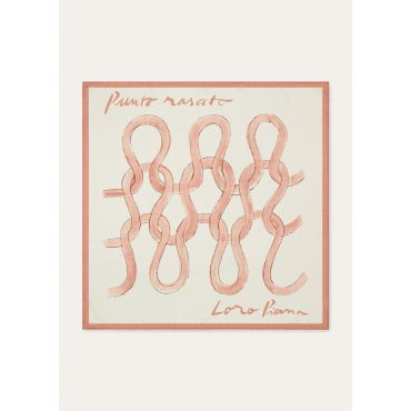 Loro Piana - Loro Piana Punto Rasato Foulard 90 S.light, Woman, Papyrus/Pink Cameo, Size: NR