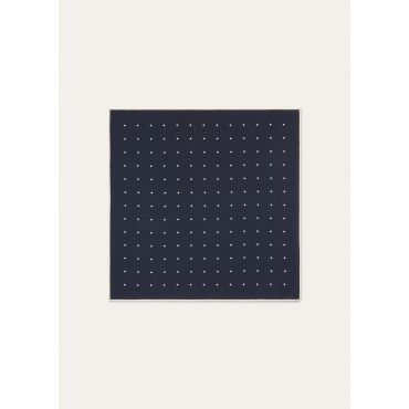 Loro Piana - Loro Piana Pois Foulard 41 Silk Twill, Man, Blue Navy/White, Size: NR