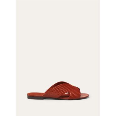 Loro Piana - Vera Flat Mule Lizard, Woman, Vinegar, Size: 40