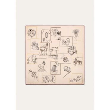 Loro Piana - Loro Piana Heritage Foulard 60 Silk Twill, Woman, Pink Flamingo/Dark Brown/Kummel, Size: NR