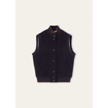 Loro Piana - Carry Vest Wool Cotton Stripe, Woman, Blue Navy, Size: 36