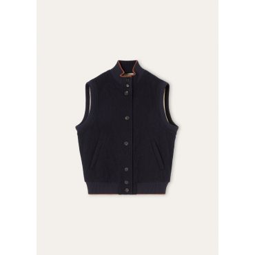 Loro Piana - Carry Vest Wool Cotton Stripe, Woman, Blue Navy, Size: 36