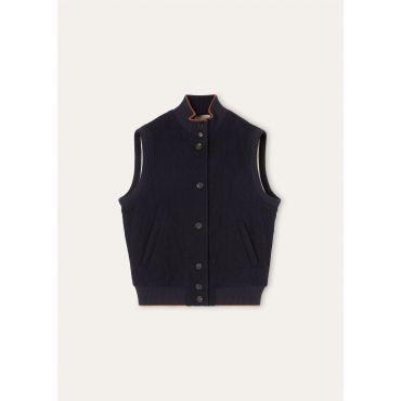 Loro Piana - Carry Vest Wool Cotton Stripe, Woman, Blue Navy, Size: 36