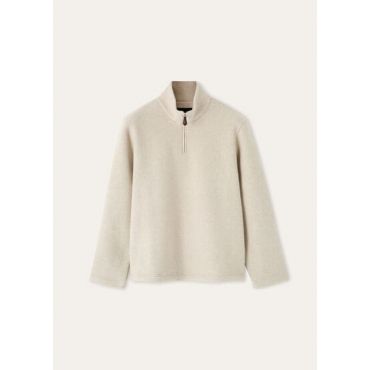 Loro Piana - Val Di Fassa Half Neck Sweatshirt Norce Fleece, Man, Creamy Sand, Size: XL