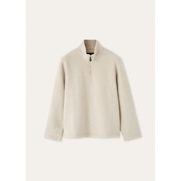 Loro Piana - Val Di Fassa Half Neck Sweatshirt Norce Fleece, Man, Creamy Sand, Size: XL