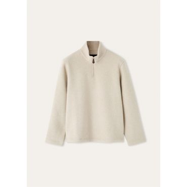 Loro Piana - Val Di Fassa Half Neck Sweatshirt Norce Fleece, Man, Creamy Sand, Size: XL