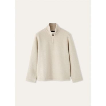 Loro Piana - Val Di Fassa Half Neck Sweatshirt Norce Fleece, Man, Creamy Sand, Size: XL
