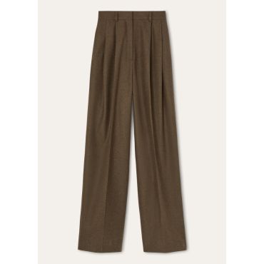 Loro Piana - Kurt Trousers Wish Cash Flannel, Woman, Roasted Walnut, Size: 42