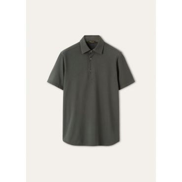 Loro Piana - Brenna Polo Pique' Dyed, Man, Clorofilla, Size: XXXL