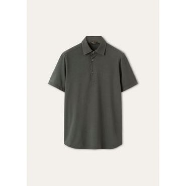 Loro Piana - Brenna Polo Pique' Dyed, Man, Clorofilla, Size: XXXL