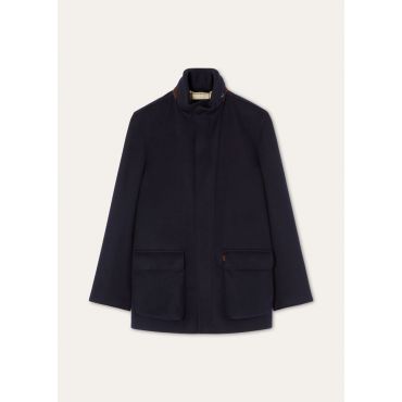 Loro Piana - Winter Voyager Caban Baby Cash Drap Storm, Man, Light Midnight Blue, Size: L