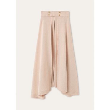 Loro Piana - Petra Skirt Summer Linen Crepe Natte', Woman, Pink Feather, Size: 36