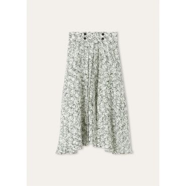 Loro Piana - Petra Short Skirt Piot Fireworks Linen, Woman, White/Green Sage, Size: 38