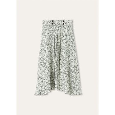 Loro Piana - Petra Short Skirt Piot Fireworks Linen, Woman, White/Green Sage, Size: 38