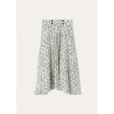 Loro Piana - Petra Short Skirt Piot Fireworks Linen, Woman, White/Green Sage, Size: 38