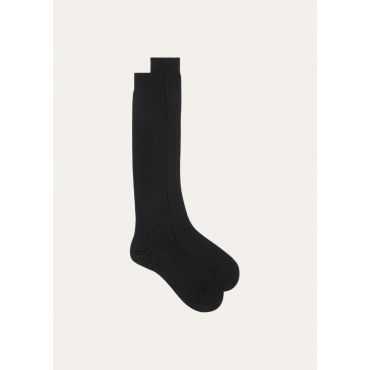 Loro Piana - Sottile Socks Cash Wool Silk Gg 18, Man, Black, Size: L