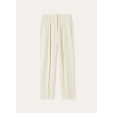 Loro Piana - Stellan Trousers Cash Silk Boucle, Woman, Nougat, Size: 40