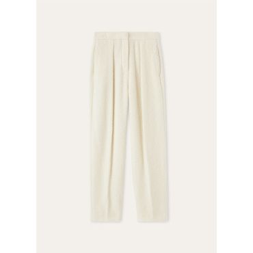 Loro Piana - Stellan Trousers Cash Silk Boucle, Woman, Nougat, Size: 40