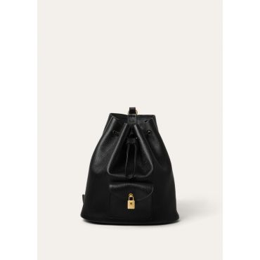 Loro Piana - Extra Drawstring Backpack L27 Soft Zibeline, Woman, Black/Sun Gold, Size: NR