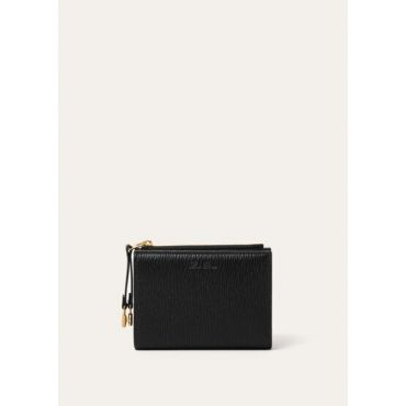 Loro Piana - Extra Bifold Zip Wallet Soft Zibeline Lth, Woman, Black/Sun Gold, Size: NR