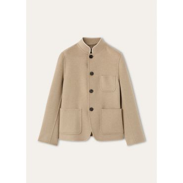 Loro Piana - Spagna Mini Sb Jacket Baby Cash Double, Woman, Warm Sand Melange, Size: 44