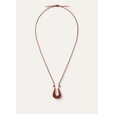 Loro Piana - Braided Duo Necklace Leather, Woman, Deep Kummel/Sun Gold, Size: NR