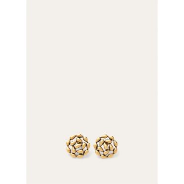 Loro Piana - Droplet Flowers Earrings Brass, Woman, Antique Gold, Size: NR