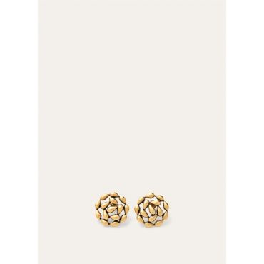 Loro Piana - Droplet Flowers Earrings Brass, Woman, Antique Gold, Size: NR