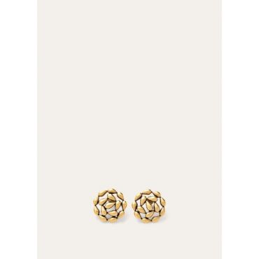 Loro Piana - Droplet Flowers Earrings Brass, Woman, Antique Gold, Size: NR