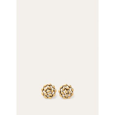 Loro Piana - Droplet Flowers Earrings Brass, Woman, Antique Gold, Size: NR