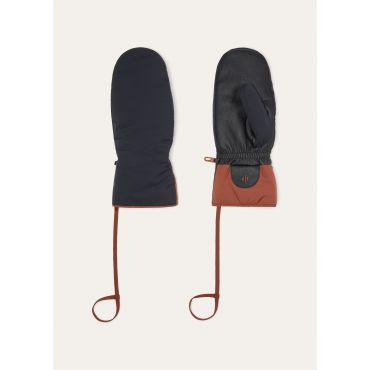 Loro Piana - Mount Baker Gloves Wind & Leather, Man, Blue Navy, Size: M