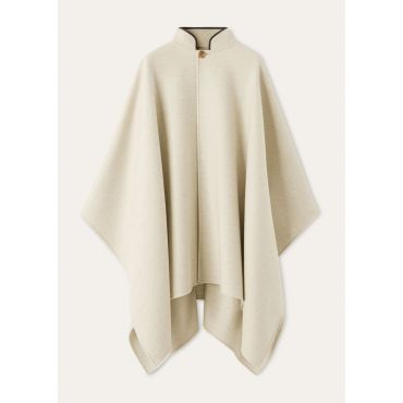 Loro Piana - Spagna Cape Cash Double Bicolor Rain, Woman, Natural Melange, Size: S